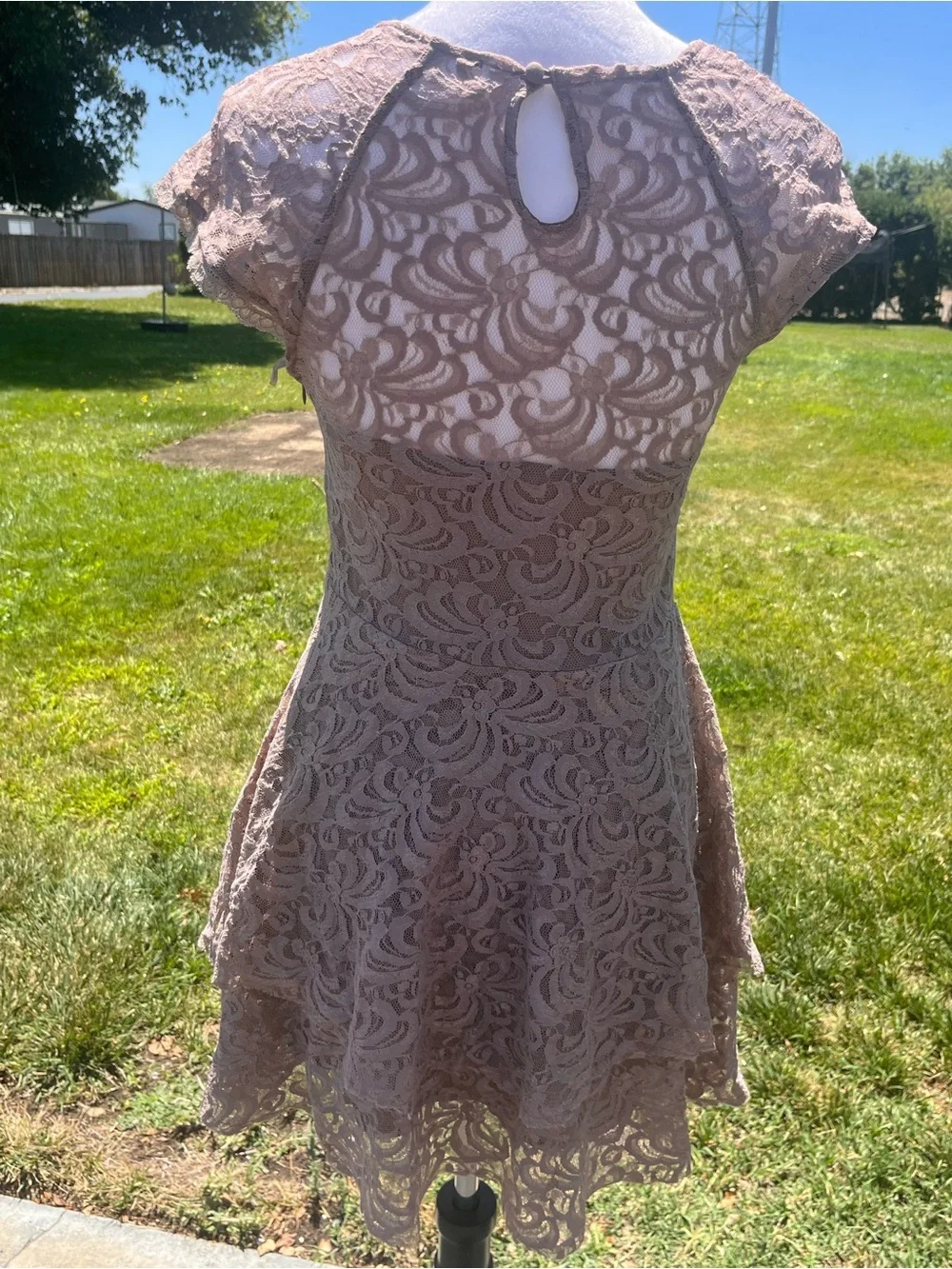 Free people rock candy lace tiered mini dress